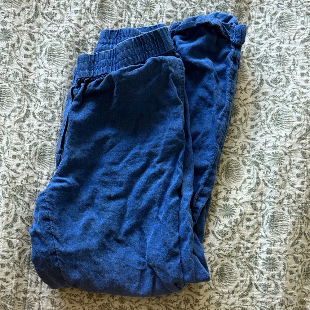 J. Jill Blue Relaxed linen Pants